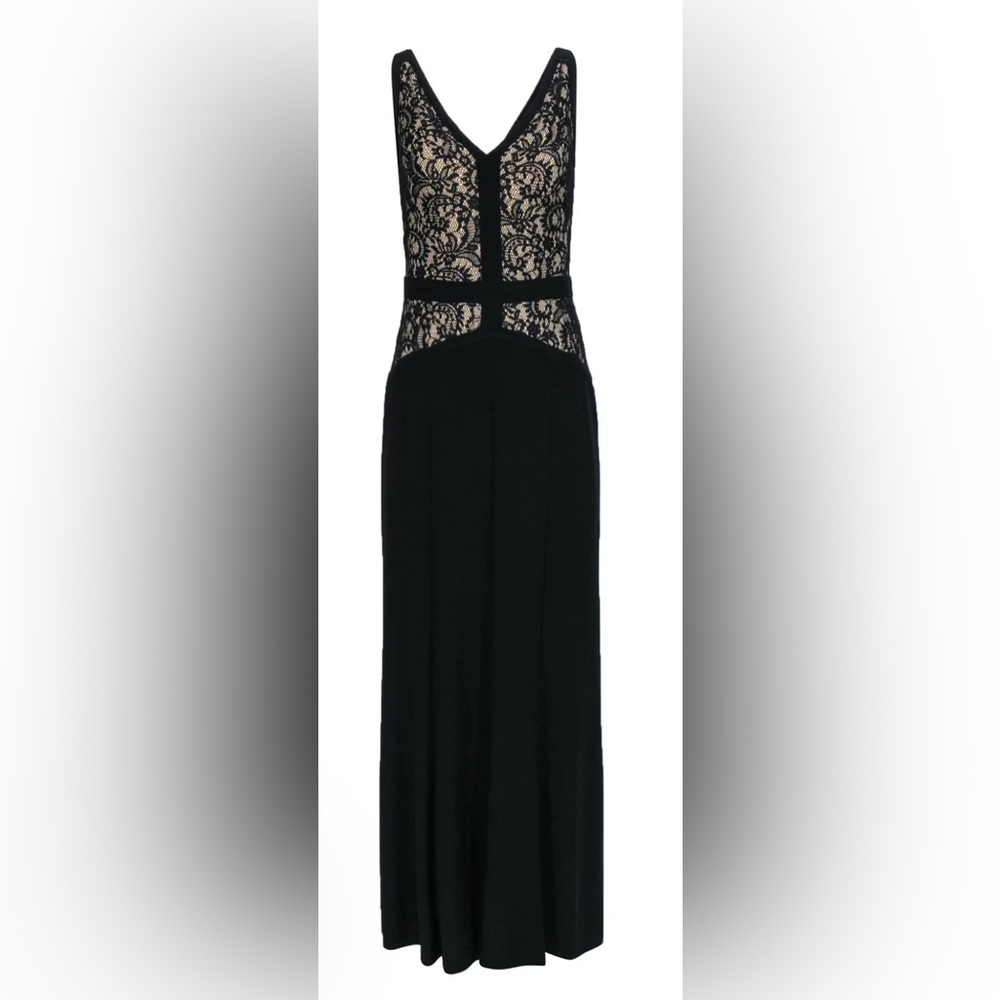 Black Evening Dress with Lace Detail - Picture 9 of 9